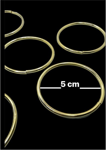 Elite 5 cm Yuvarlak Halka 100 Adet (Gold Renk) Nikah Şekeri Süslemesi Halka Aksesuar 1 Adet
