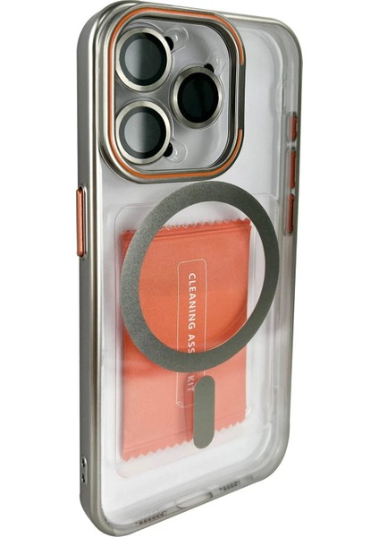Joko iPhone 14 Pro Crown Lens Standlı Magsafe Kapak - Titan Gri
