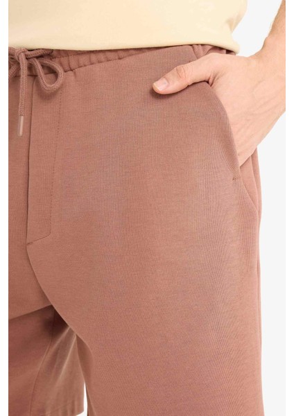 Beli Bağcıklı Cepli Basic Düz Şort E2616AX25SM