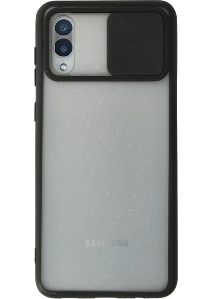 Newface Samsung Galaxy A02 Kılıf Palm Buzlu Kamera Sürgülü Silikon - Siyah