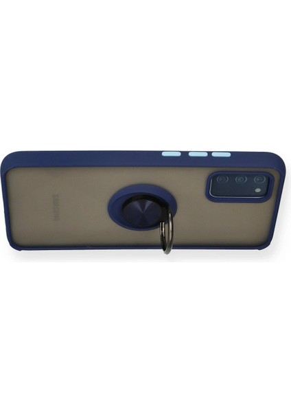 Newface Samsung Galaxy A02S Kılıf Montreal Yüzüklü Silikon Kapak - Lacivert modelleri