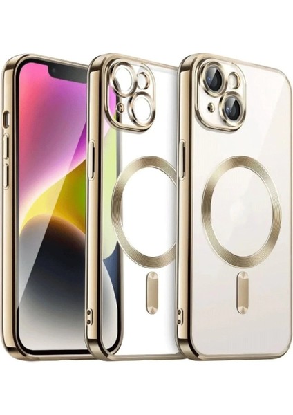 Newface iPhone 15 Kılıf Kross Magneticsafe Kapak - Gold