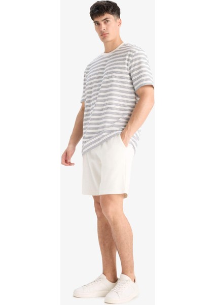 %100 Pamuk Regular Fit Dokulu Waffle Şort E2591AX25SM