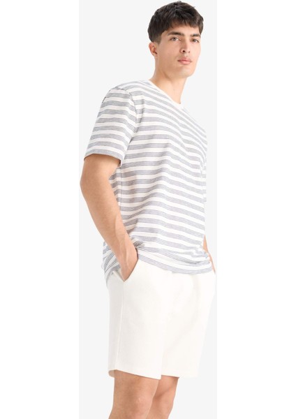 %100 Pamuk Regular Fit Dokulu Waffle Şort E2591AX25SM
