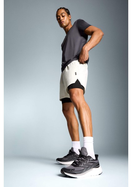 fit Slim Fit Dar Kesim Sporcu Penye Taytlı ŞORT E2759AX25SM