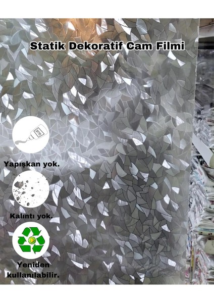 Elite Cam Filmi Kaplama Statik Folyo Buzlu Desenli Duşa Kabin Pencere Ofis Dekorasyon 1 Adet
