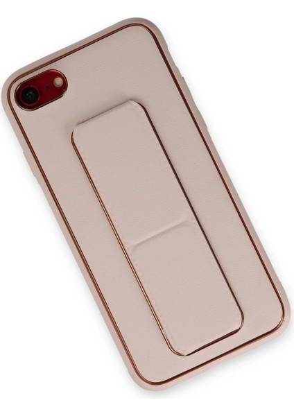 Newface iPhone 7 Kılıf Coco Deri Standlı Kapak - Pudra modelleri