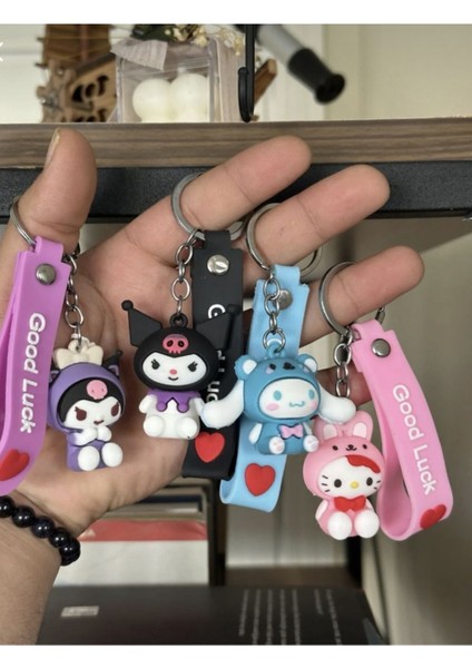 Elite Hello Kitty Sanrio Anahtarlık Kuromi Sevimli Silikon ve Çanta Süsü 1 Adet 1 Adet