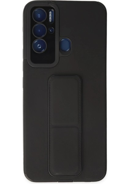 Newface Tecno Pova Neo Kılıf Mega Standlı Silikon - Siyah