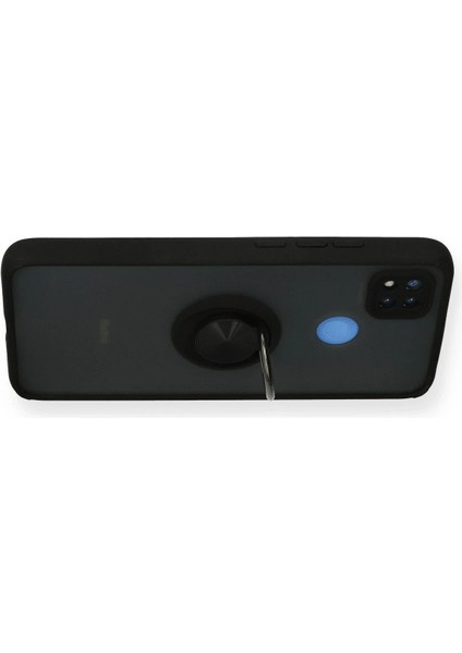 Newface Xiaomi Redmi 9c Kılıf Montreal Yüzüklü Silikon Kapak - Siyah