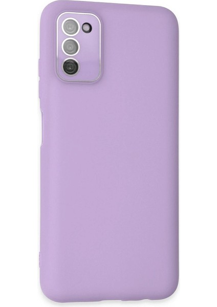 Newface Samsung Galaxy A03S Kılıf Lansman Glass Kapak - Lila