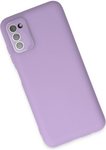 Newface Samsung Galaxy A03S Kılıf Lansman Glass Kapak - Lila