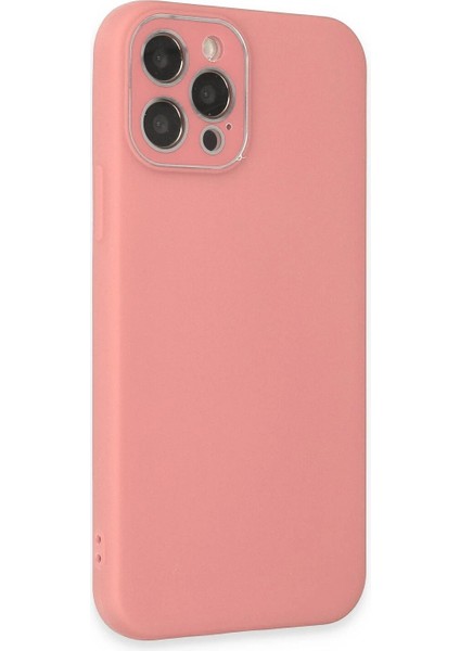 Newface iPhone 12 Pro Max Kılıf Lansman Glass Kapak - Pembe
