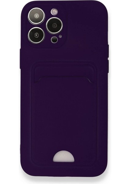 Newface iPhone 13 Pro Kılıf Kelvin Kartvizitli Silikon - Derin Mor