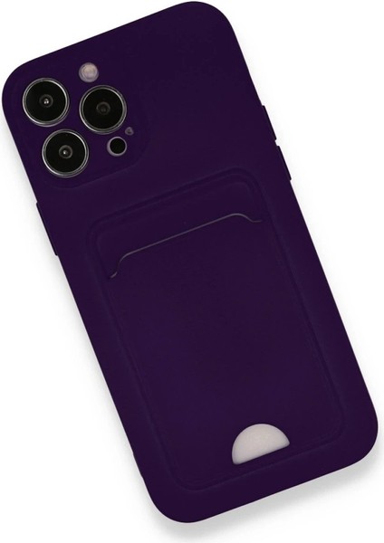 Newface iPhone 13 Pro Kılıf Kelvin Kartvizitli Silikon - Derin Mor