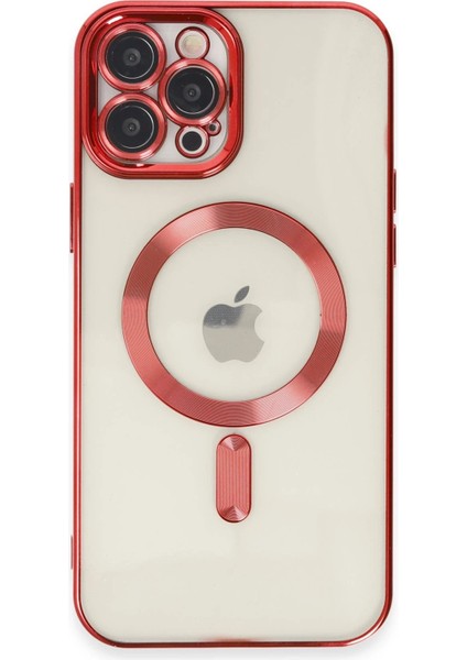Newface iPhone 12 Pro Max Kılıf Kross Magneticsafe Kapak - Kırmızı