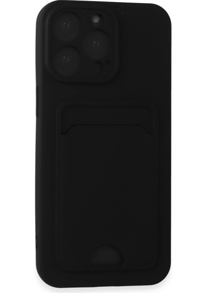 Newface iPhone 15 Pro Kılıf Kelvin Kartvizitli Silikon - Siyah