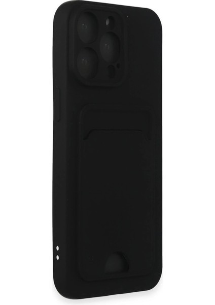 Newface iPhone 15 Pro Kılıf Kelvin Kartvizitli Silikon - Siyah