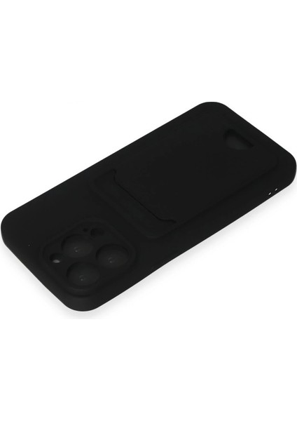 Newface iPhone 15 Pro Kılıf Kelvin Kartvizitli Silikon - Siyah