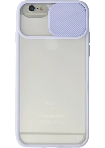 Newface iPhone 6 Kılıf Palm Buzlu Kamera Sürgülü Silikon - Lila