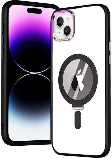 Newface iPhone 15 Kılıf Mudo Magneticsafe Standlı Kapak - Siyah