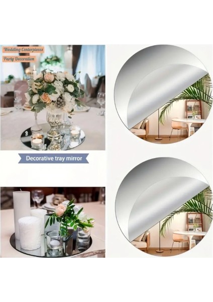 Elite 3D Yuvarlak Akrilik Ayna Yatak Odası, Oturma Odası, Ofis, Mutfak & Banyo Dekoru 5 Adet 30X30 cm 1 Adet