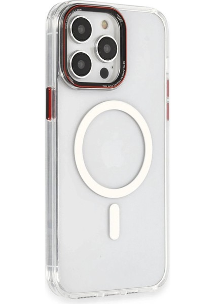 Newface iPhone 14 Pro Kılıf Dinamik Magneticsafe Silikon - Şeffaf