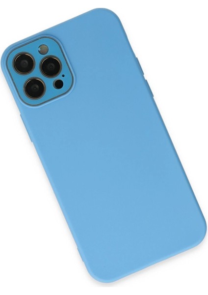 Newface iPhone 12 Pro Max Kılıf Lansman Glass Kapak - Mavi