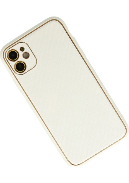 Newface iPhone 12 Kılıf Coco Karbon Silikon - Beyaz
