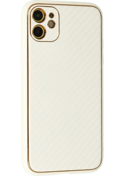 Newface iPhone 12 Kılıf Coco Karbon Silikon - Beyaz