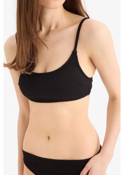 Regular Fit Bürümcük Siyah Bikini Üstü-Fall in Love B7207AX25SM fırsatları