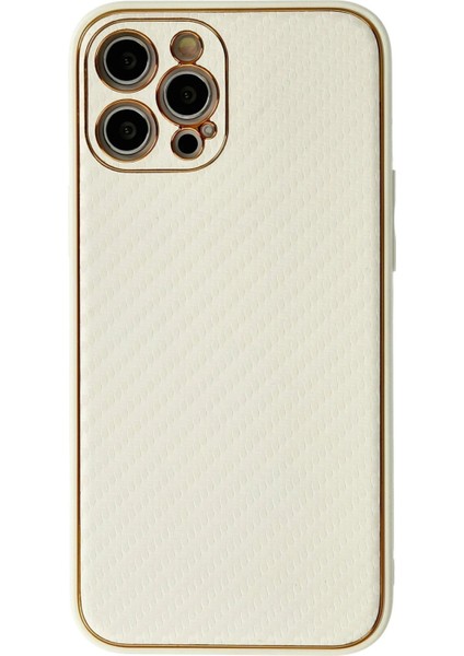 Newface iPhone 12 Pro Max Kılıf Coco Karbon Silikon - Beyaz