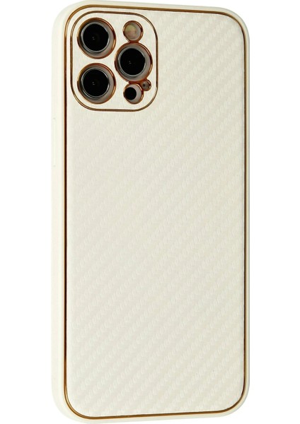 Newface iPhone 12 Pro Max Kılıf Coco Karbon Silikon - Beyaz