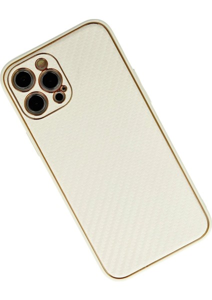 Newface iPhone 12 Pro Max Kılıf Coco Karbon Silikon - Beyaz