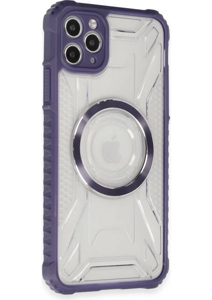 Newface iPhone 11 Pro Max Kılıf Prag Magneticsafe Kapak - Derin Mor