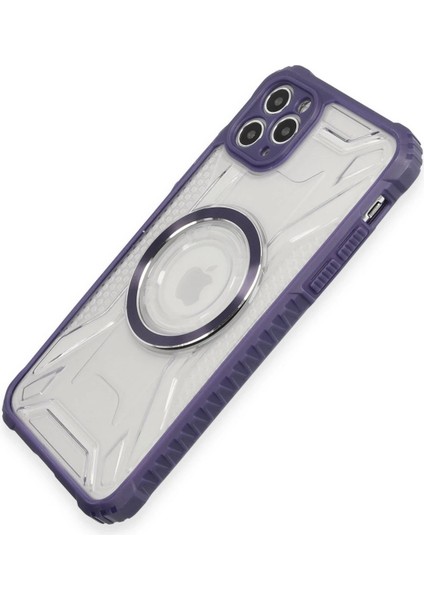 Newface iPhone 11 Pro Max Kılıf Prag Magneticsafe Kapak - Derin Mor