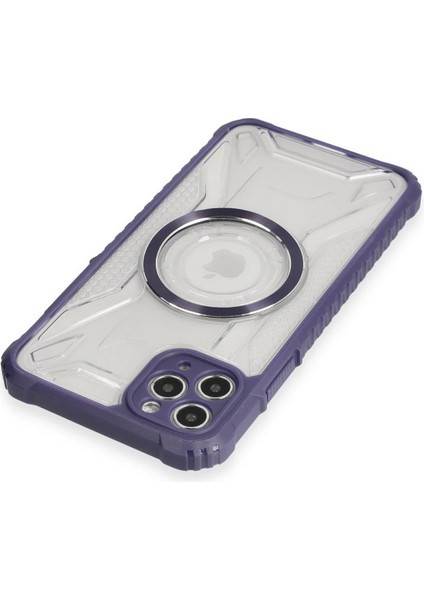 Newface iPhone 11 Pro Max Kılıf Prag Magneticsafe Kapak - Derin Mor