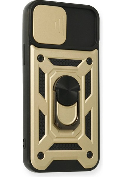 Newface iPhone 12 Pro Kılıf Pars Lens Yüzüklü Silikon - Gold