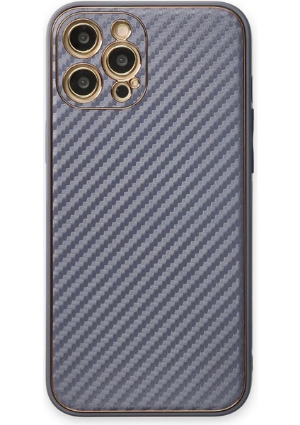 Newface iPhone 12 Pro Kılıf Coco Karbon Silikon - Gri