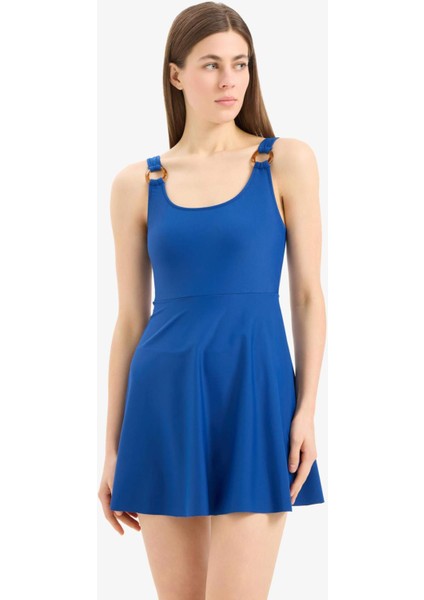 Regular Fit Yuvarlak Yaka Etekli Mayo-Fall in Love E1542AX25SM