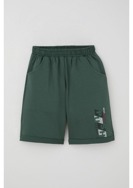 Kız Çocuk Şortlu Takm Yazı Baskılı Beli Lastikli Cepli 6-12 Yaş, Ekru modelleri