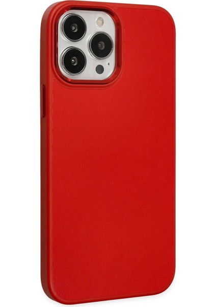 Newface iPhone 13 Pro Max Kılıf Asya Deri Silikon - Kırmızı