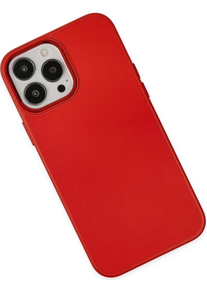 Newface iPhone 13 Pro Max Kılıf Asya Deri Silikon - Kırmızı