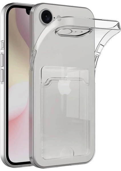 Newface iPhone 16E Kılıf Kart Şeffaf Silikon - Şeffaf