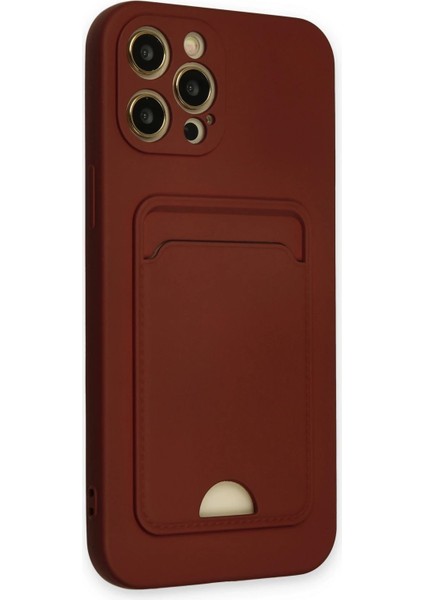 Newface iPhone 12 Pro Max Kılıf Kelvin Kartvizitli Silikon - Bordo