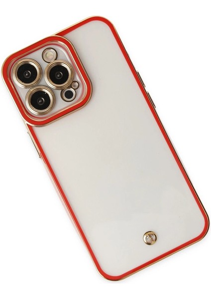 Newface iPhone 13 Pro Kılıf Liva Lens Silikon - Kırmızı modelleri