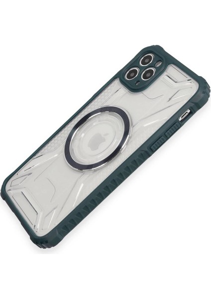Newface iPhone 11 Pro Max Kılıf Prag Magneticsafe Kapak - Koyu Yeşil
