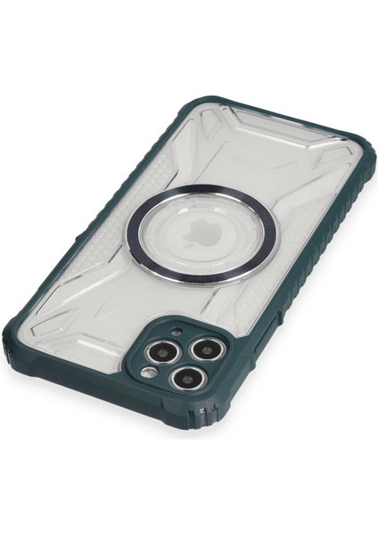 Newface iPhone 11 Pro Max Kılıf Prag Magneticsafe Kapak - Koyu Yeşil