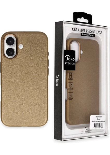 Joko iPhone 16 Wonder Deri Magsafe Kapak - Bronz