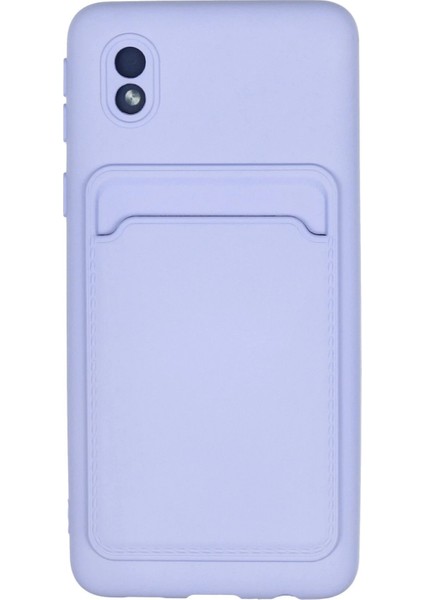Newface Samsung Galaxy A01 Core Kılıf Kelvin Kartvizitli Silikon - Lila